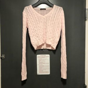 Brandy Melville Cropped Light Pink Sweater
